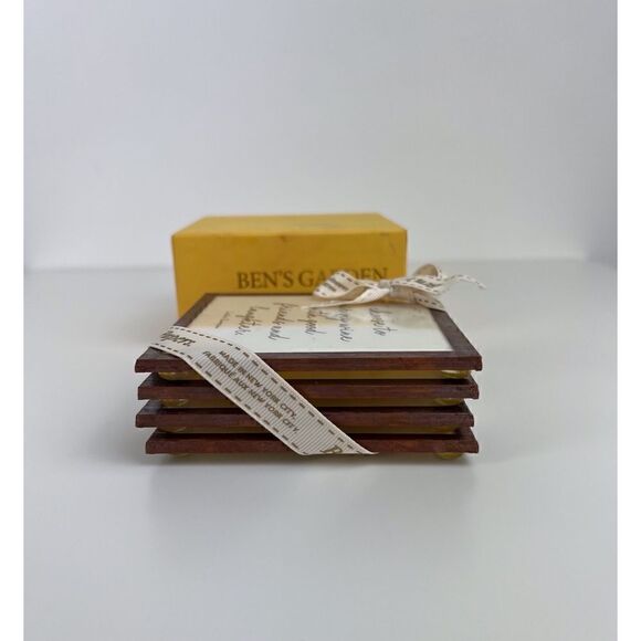 Bens Garden “We believe every hour can be happy” New Set of 4 Coasters - Picture 5 of 5